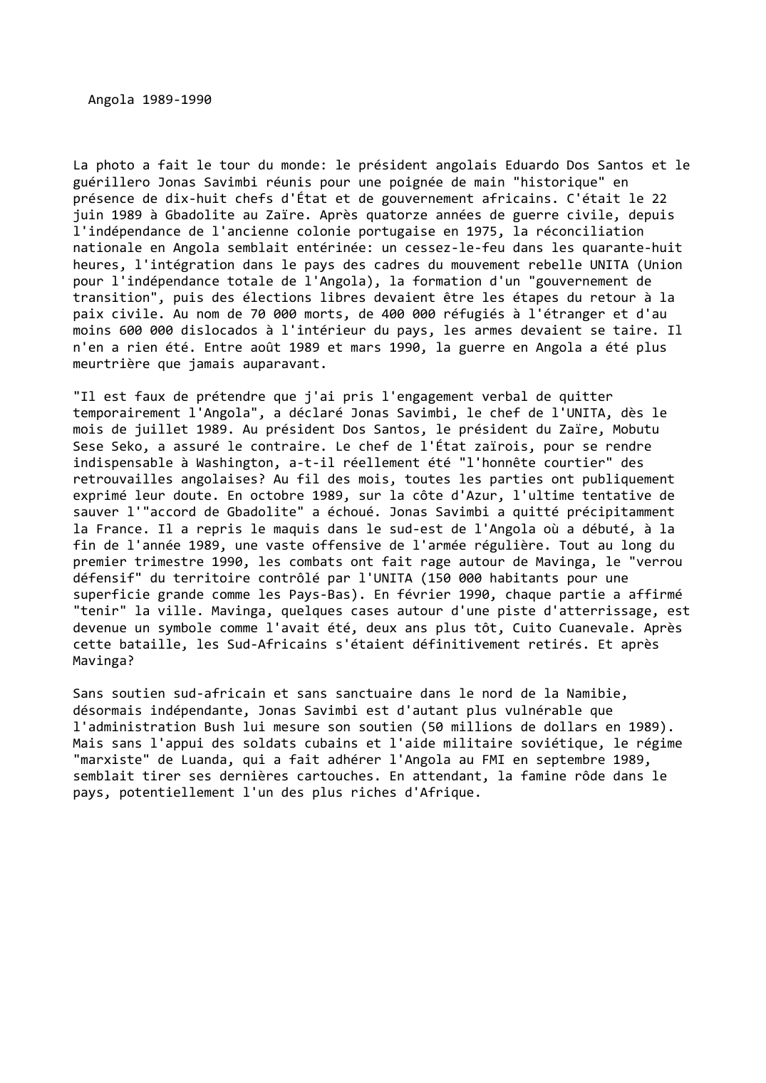 Prévisualisation du document Angola (1989-1990)