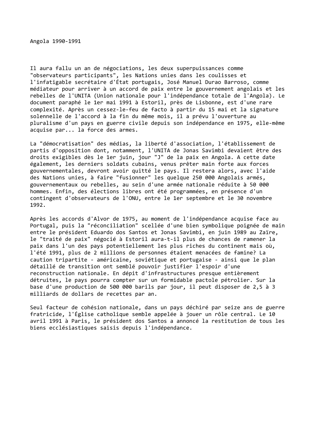 Prévisualisation du document Angola (1990-1991)