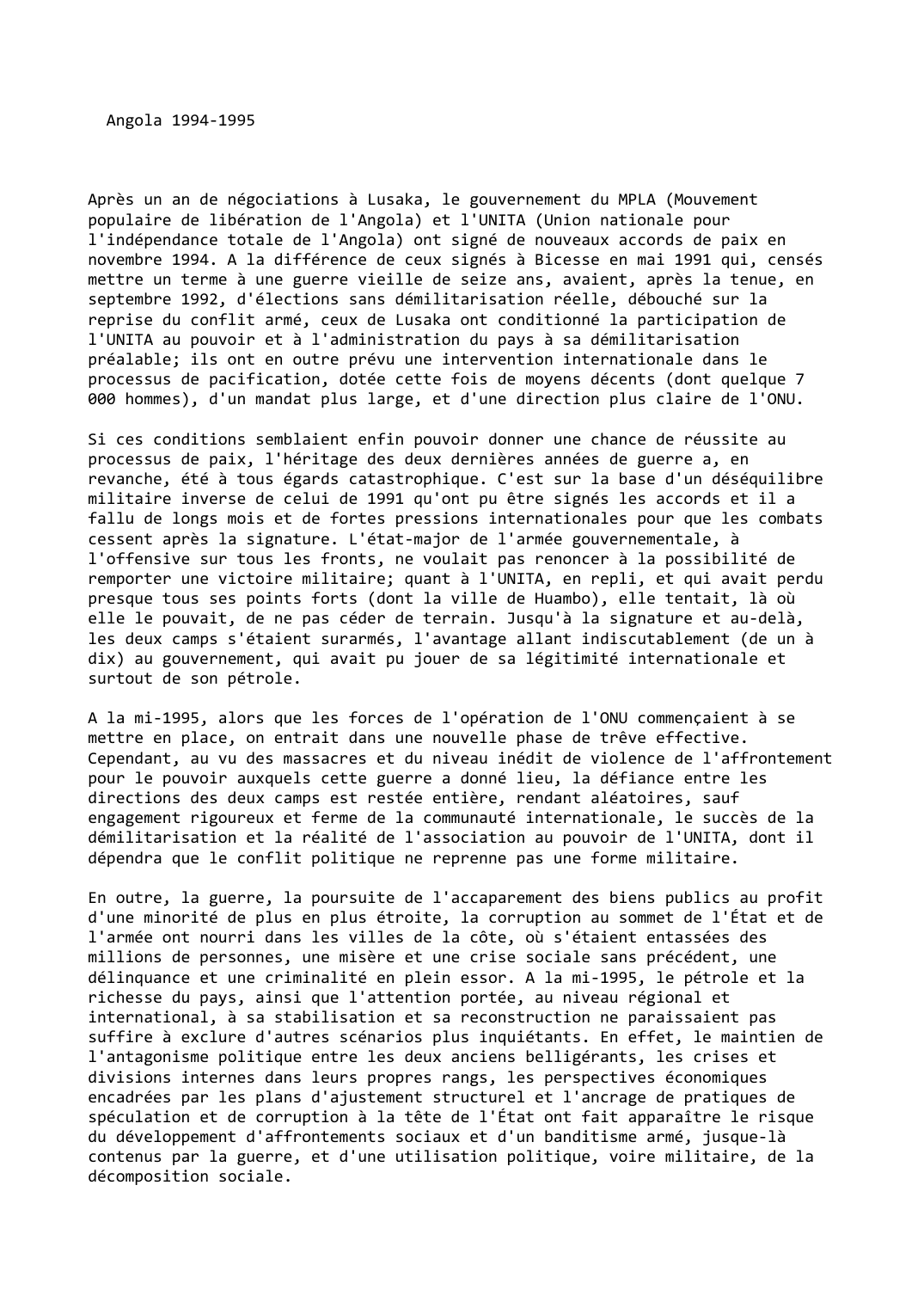 Prévisualisation du document Angola (1994-1995)
