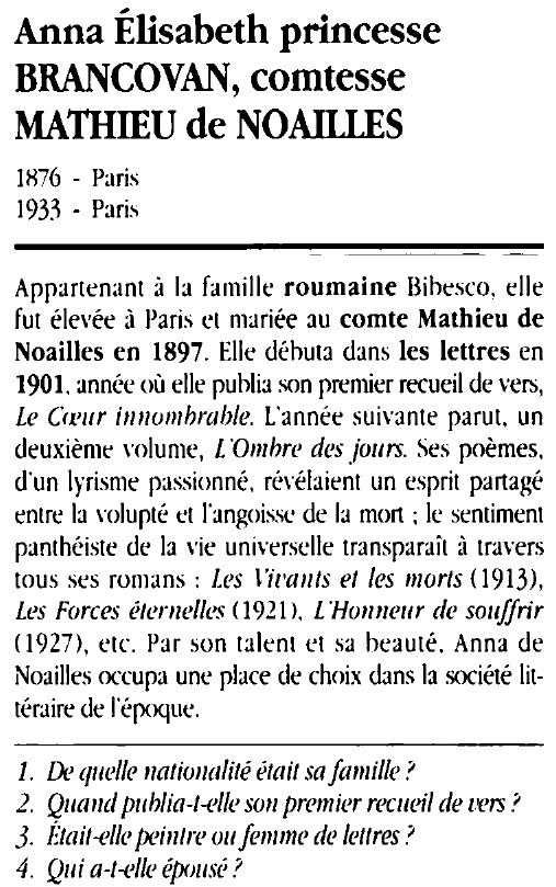 Prévisualisation du document Anna Élisabeth princesse BRANCOVAN, comtesse MATHIEU de NOAILLES