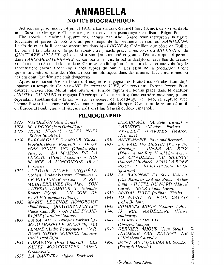 Prévisualisation du document ANNABELLA