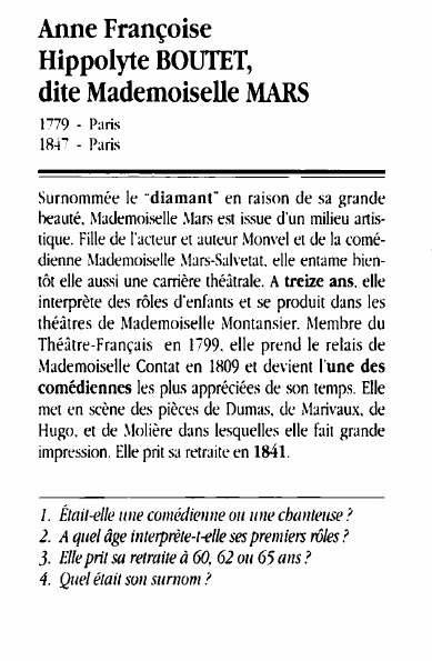 Prévisualisation du document Anne Françoise Hippolyte BOUTET, dite Mademoiselle