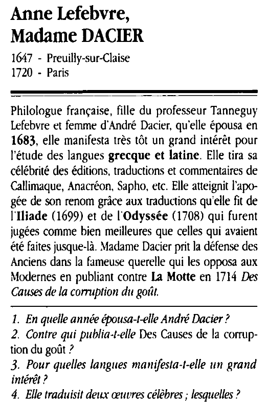 Prévisualisation du document Anne Lefebvre, Madame DACIER