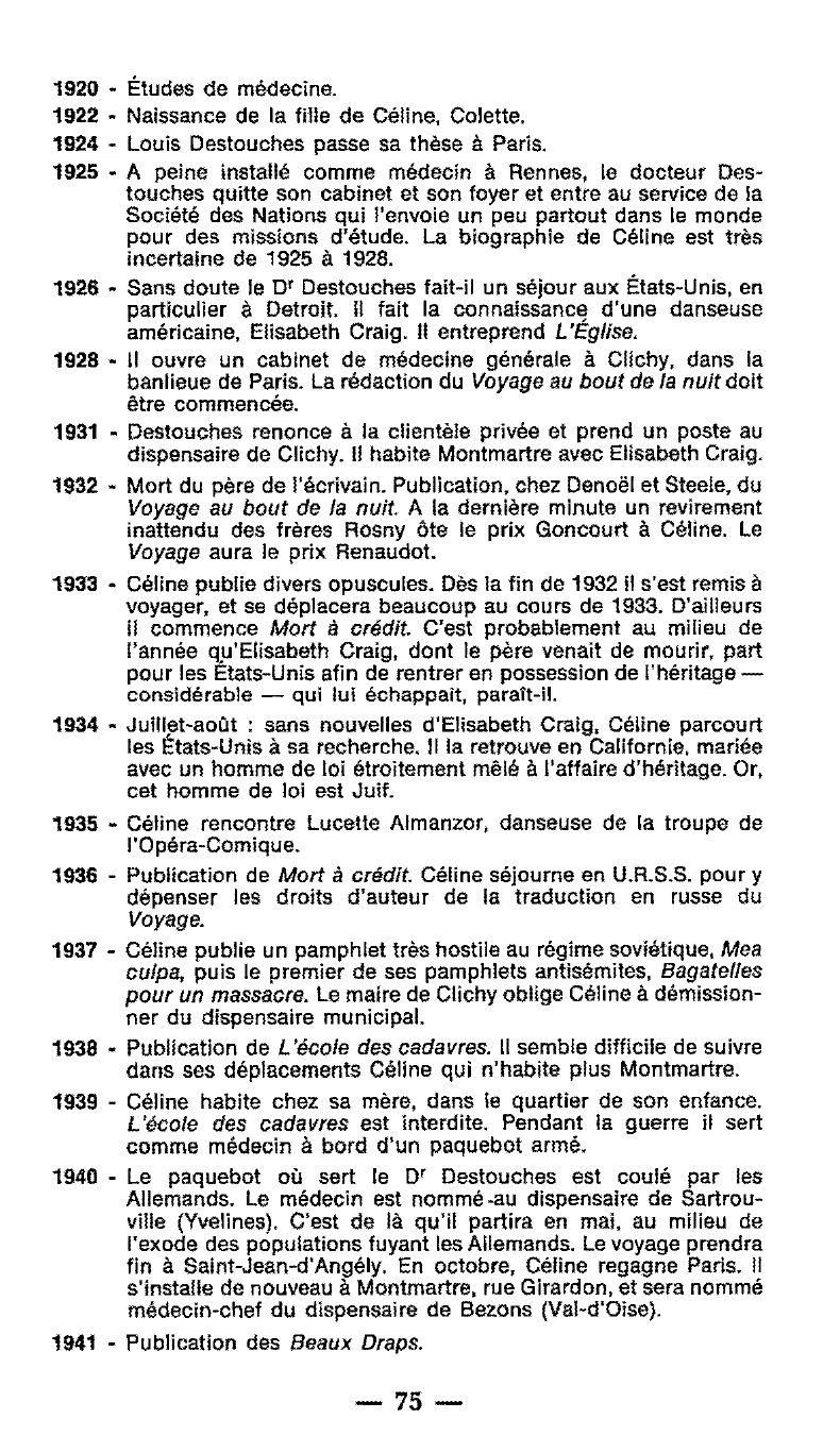 Prévisualisation du document Annexes à Voyage au bout de la nuit de Céline