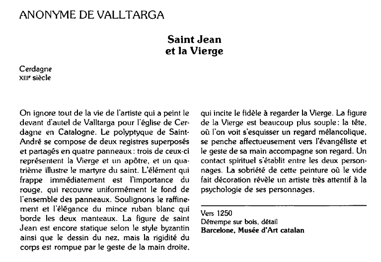 Prévisualisation du document ANONYME DE VALLTARGA:Saint Jeanet la Vierge (analyse).
