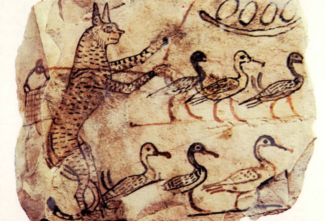 Prévisualisation du document ANONYME ÉGYPTIEN
Chat conduisant
un troupeau
d'oies (analyse).