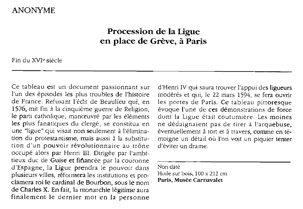 Prévisualisation du document ANONYME : Procession de la Ligue en place de Grève, à Paris