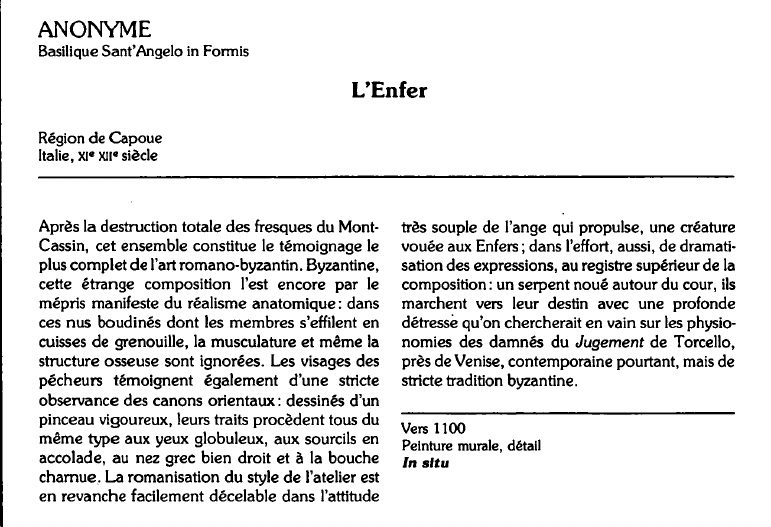Prévisualisation du document ANONYME:Basilique Sant'Angelo in FormisL'Enfer(analyse).