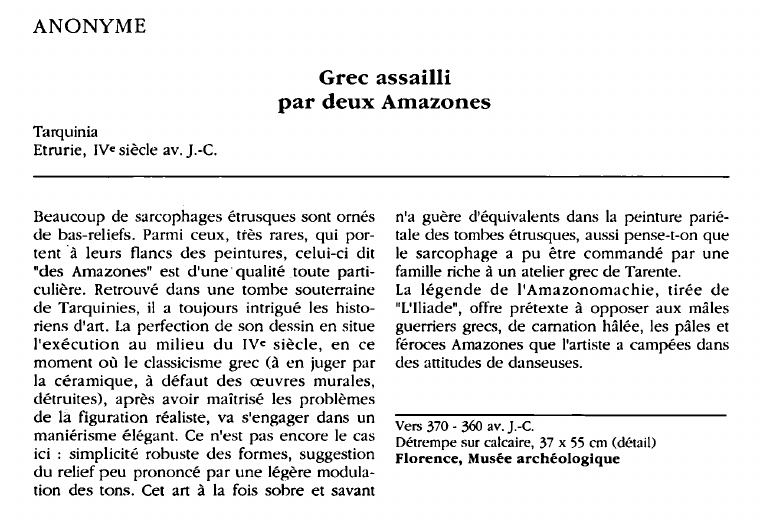 Prévisualisation du document ANONYME:Grec assaillipar deux Amazones.