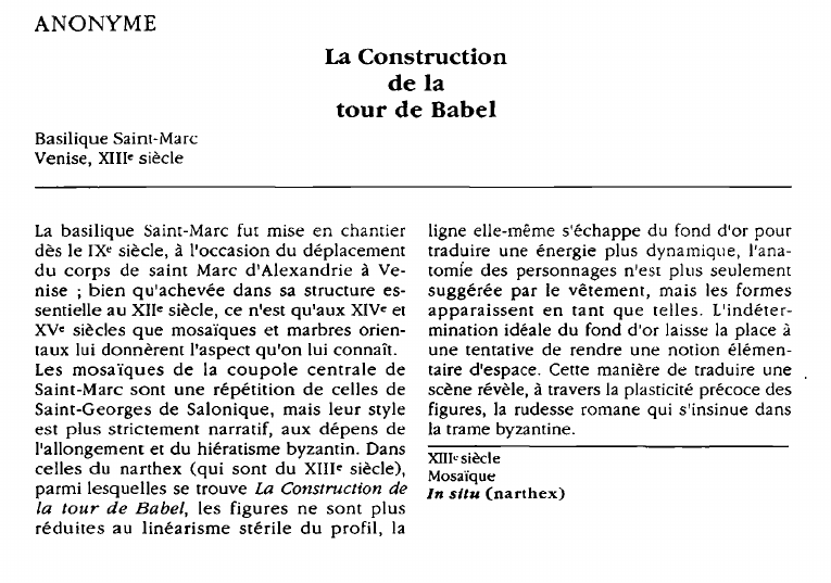 Prévisualisation du document ANONYME:La Constructionde latour de Babel.