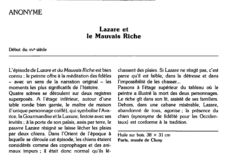 Prévisualisation du document ANONYME:Lazare etle Mauvais Riche (analyse).