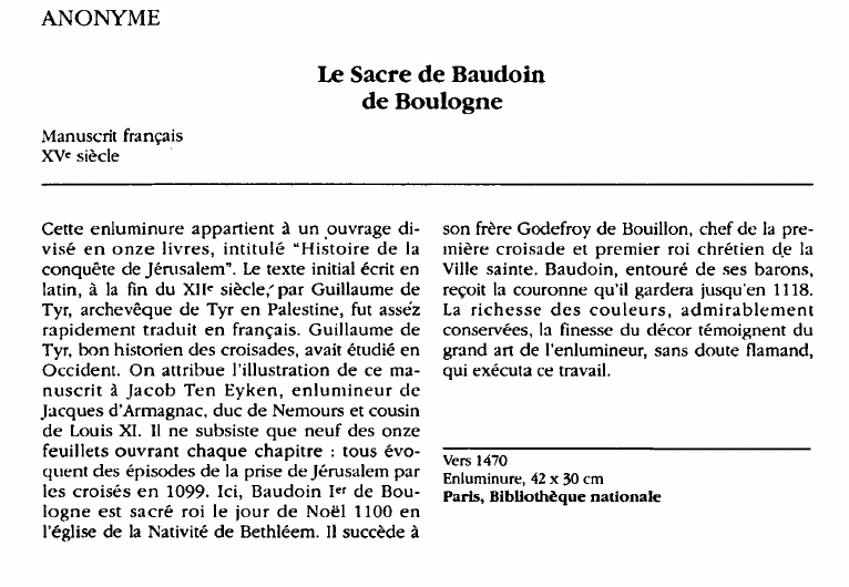 Prévisualisation du document ANONYME:Le Sacre de Baudoinde Boulogne (analyse du tableau).