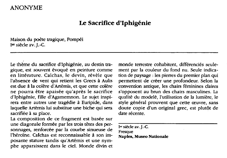 Prévisualisation du document ANONYME:Le Sacrifice d'Iphigénie.