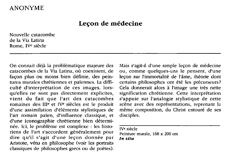 Prévisualisation du document ANONYME:Leçon de médecine.