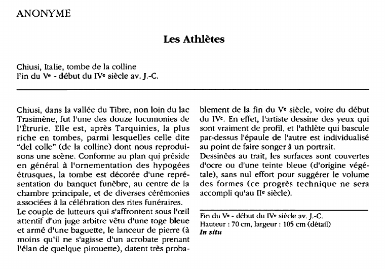 Prévisualisation du document ANONYME:Les Athlètes.