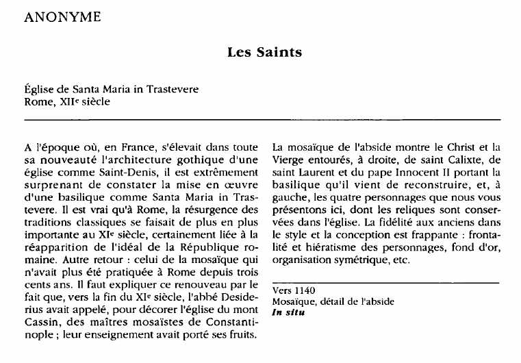 Prévisualisation du document ANONYME:Les Saints (analyse).