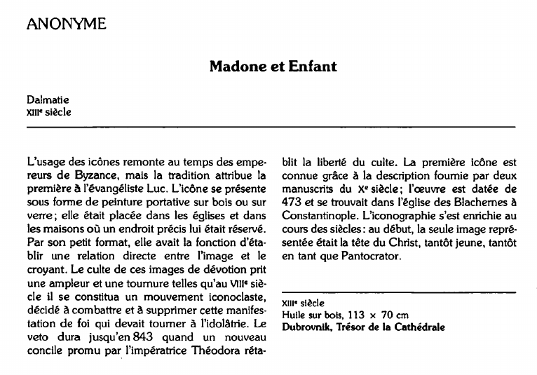 Prévisualisation du document ANONYME:Madone et Enfant (analyse).