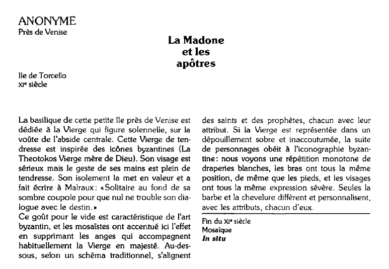 Prévisualisation du document ANONYME:Près de VeniseLa Madoneet lesapôtres.