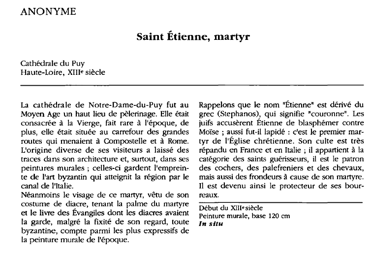 Prévisualisation du document ANONYME:Saint Étienne, martyr (analyse).