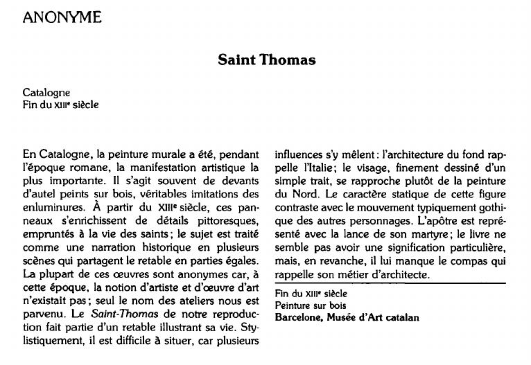 Prévisualisation du document ANONYME:Saint Thomas (analyse).