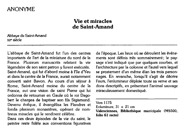 Prévisualisation du document ANONYME:Vie et miraclesde Saint-Amand.