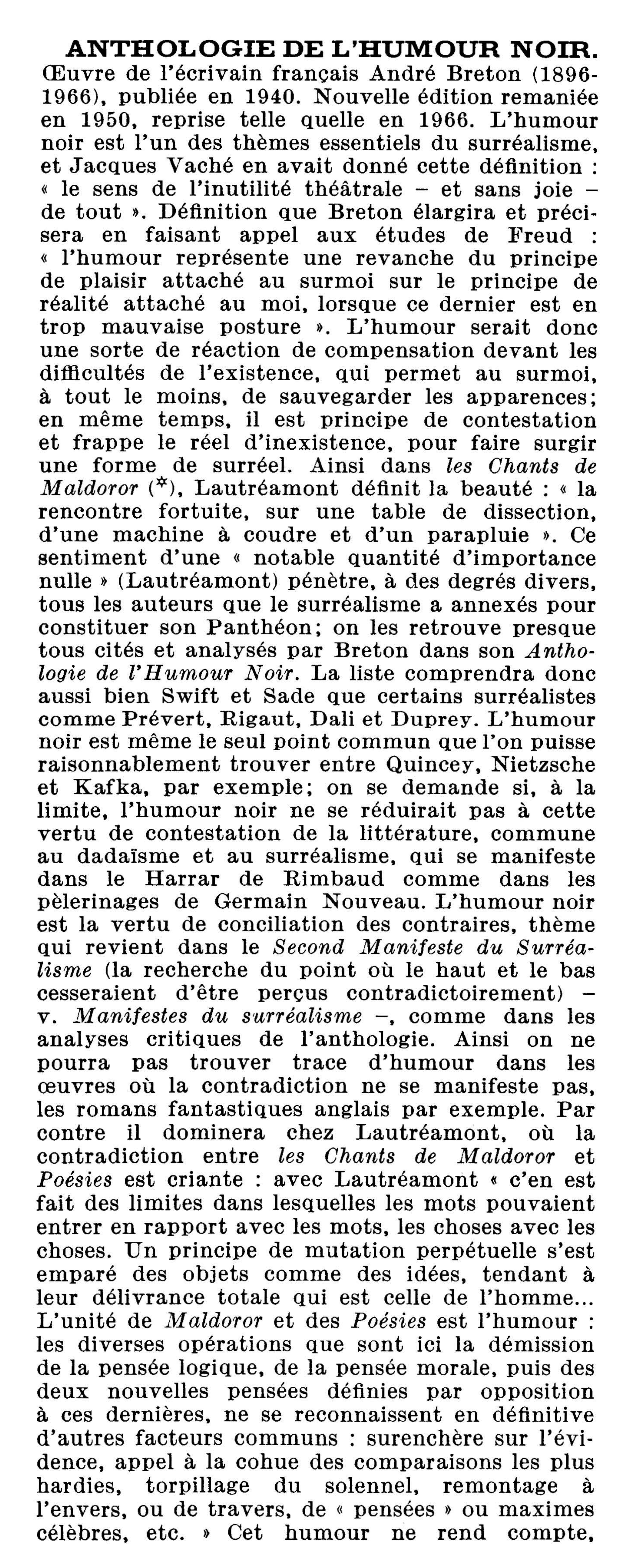 Prévisualisation du document ANTHOLOGIE DE L’HUMOUR NOIR par André Breton
