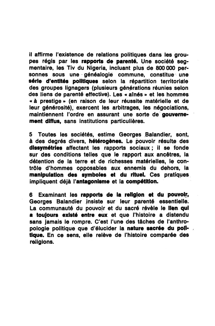 Prévisualisation du document Anthropologie politique de Balandier (Georges)
