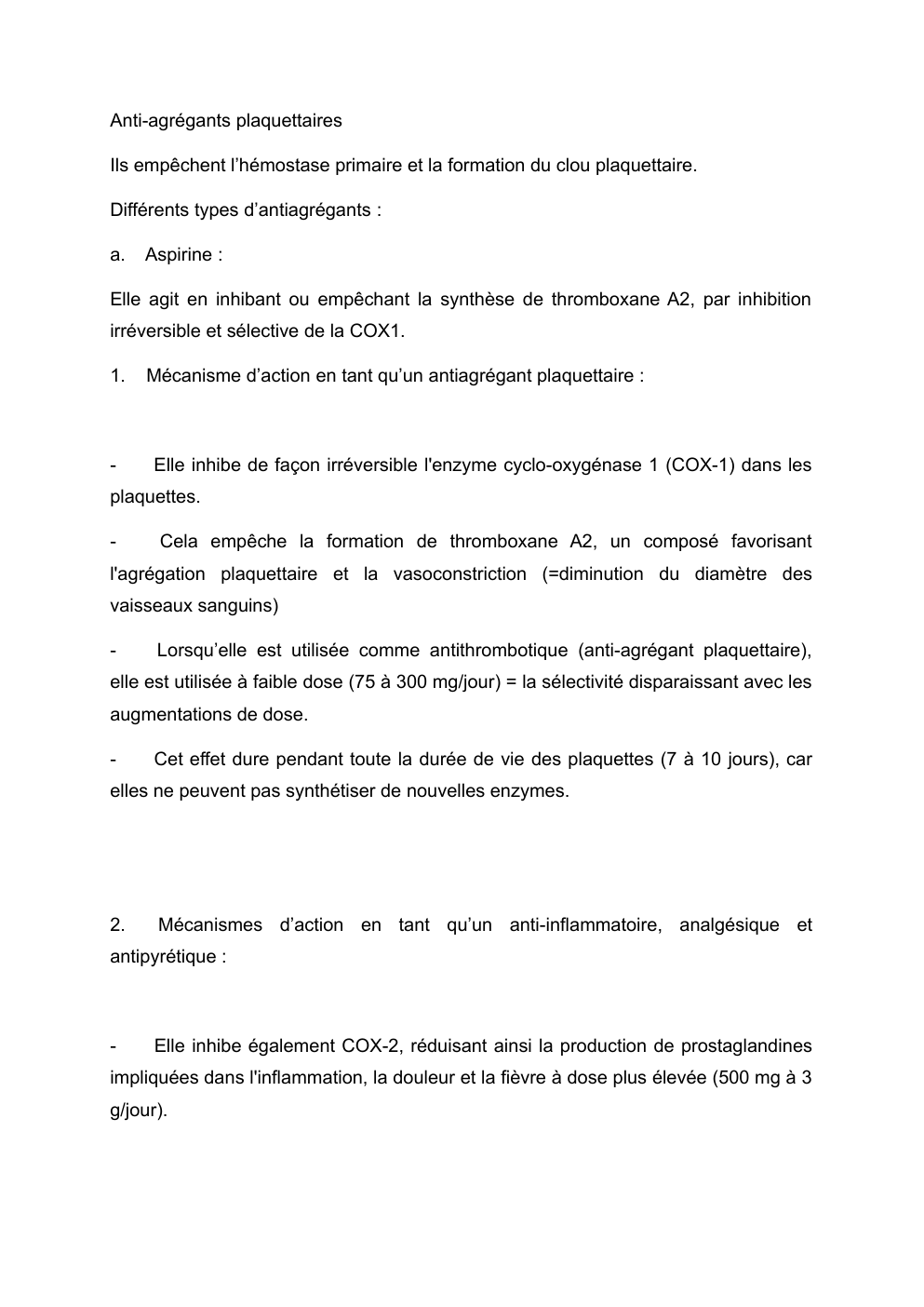 Prévisualisation du document Anti-agrégants plaquettaires