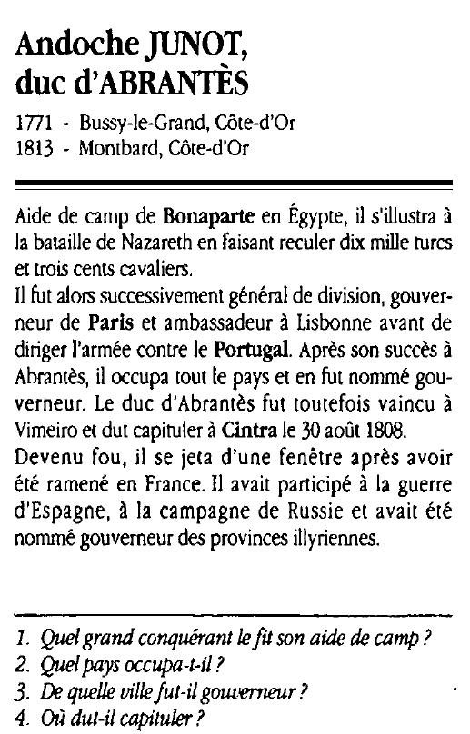 Prévisualisation du document Antioche JUNOT, duc d'ABRANTÈS