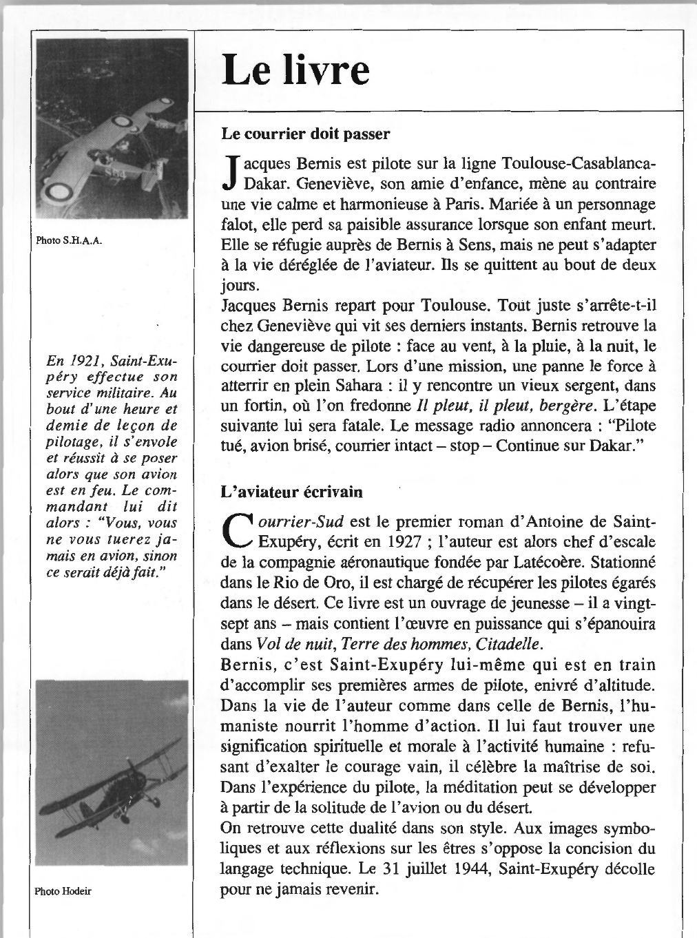 Prévisualisation du document Antoine de SAINT-EXUPÉRY : Courrier-Sud