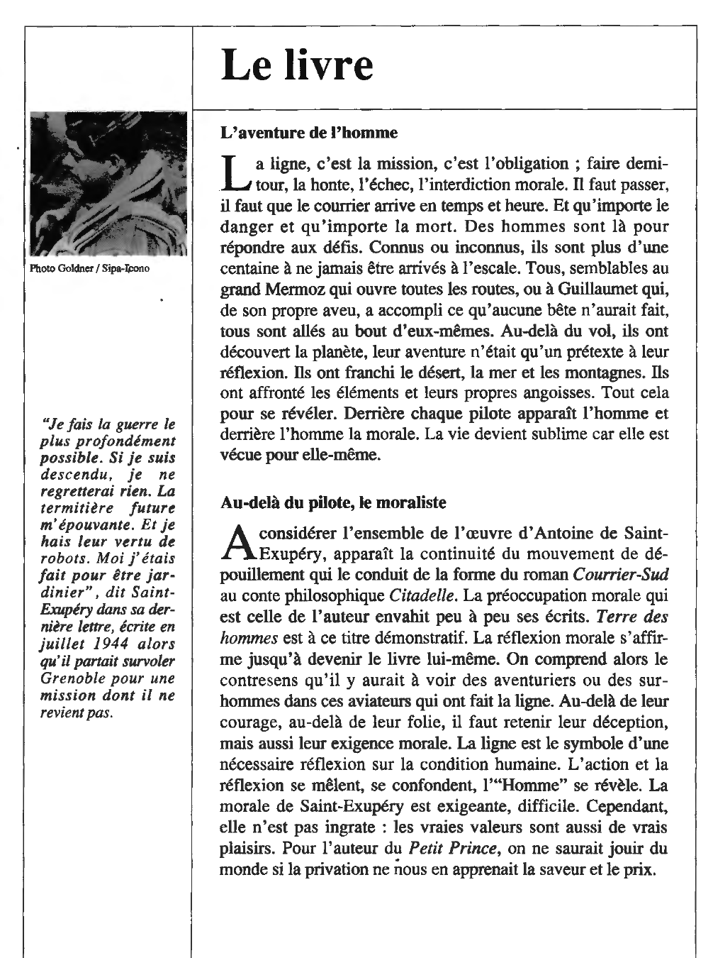 Prévisualisation du document Antoine de SAINT-EXUPERY : Terre des hommes