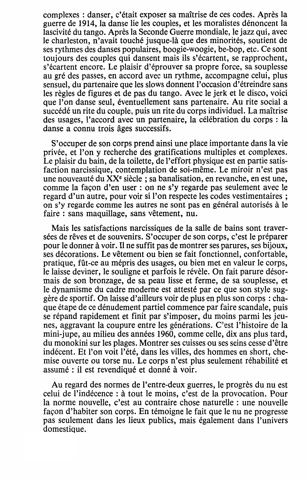 Prévisualisation du document Antoine PROST, Histoire de la vie privée, Le corps épanoui