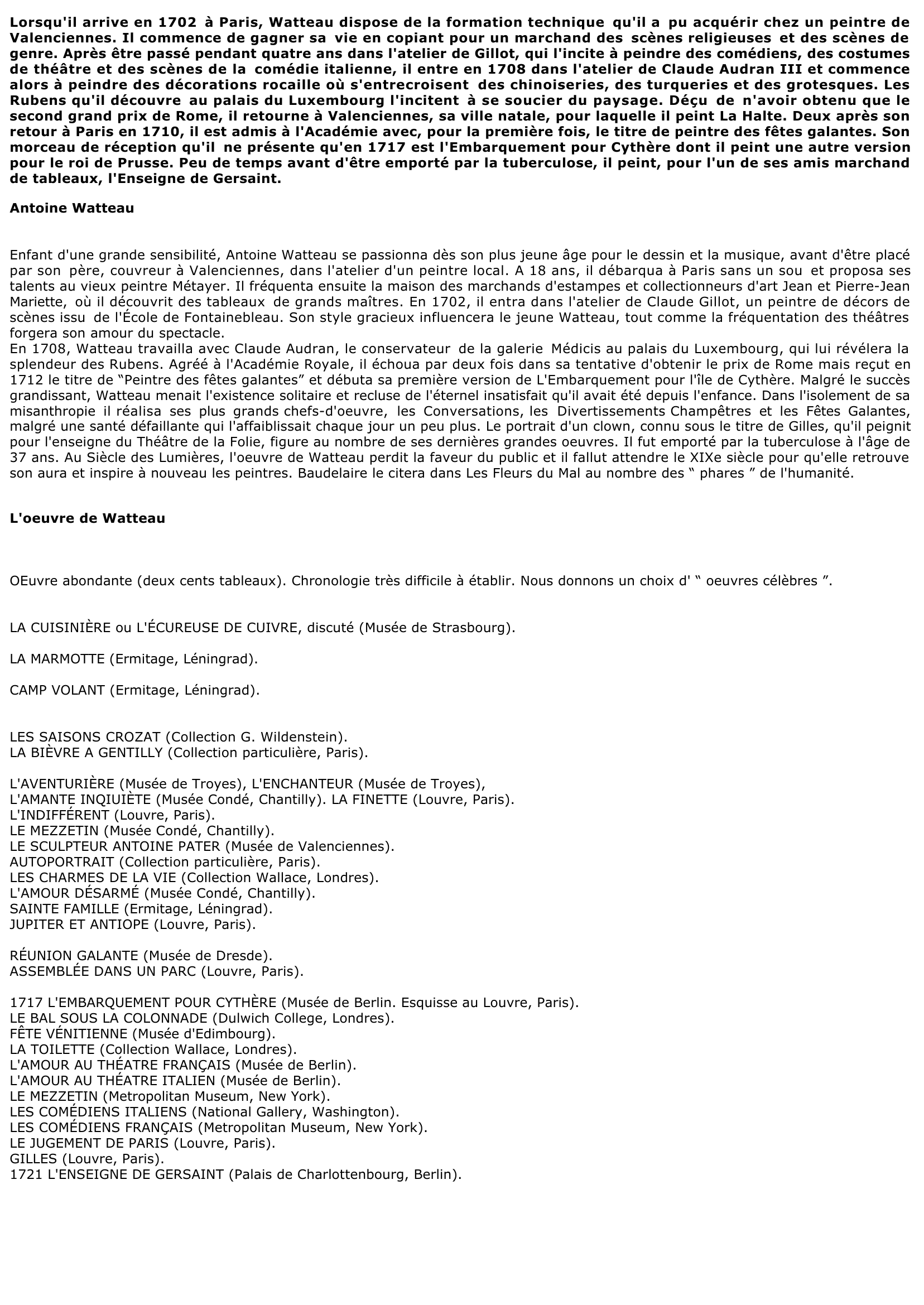 Prévisualisation du document Antoine Watteau
