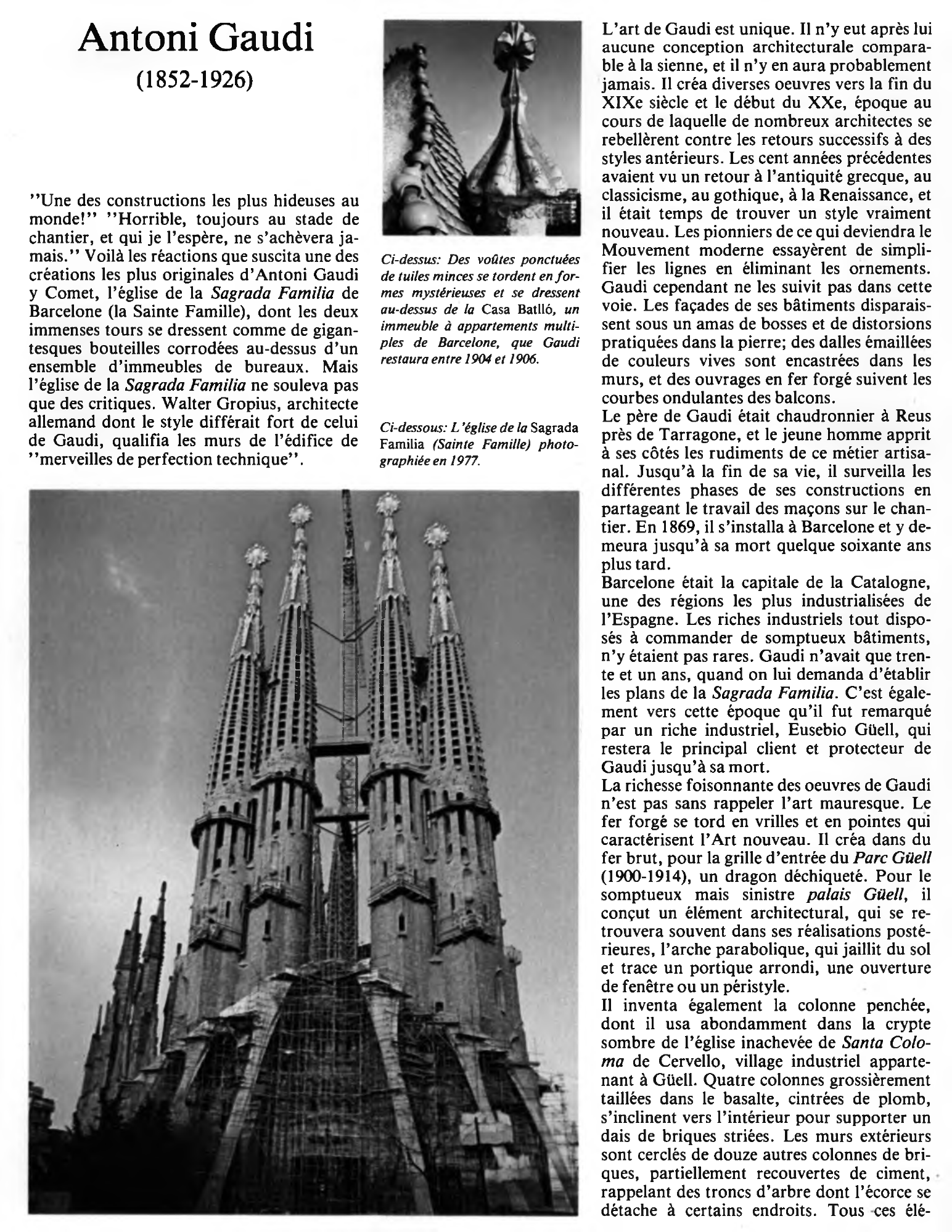 Prévisualisation du document Antoni Gaudi