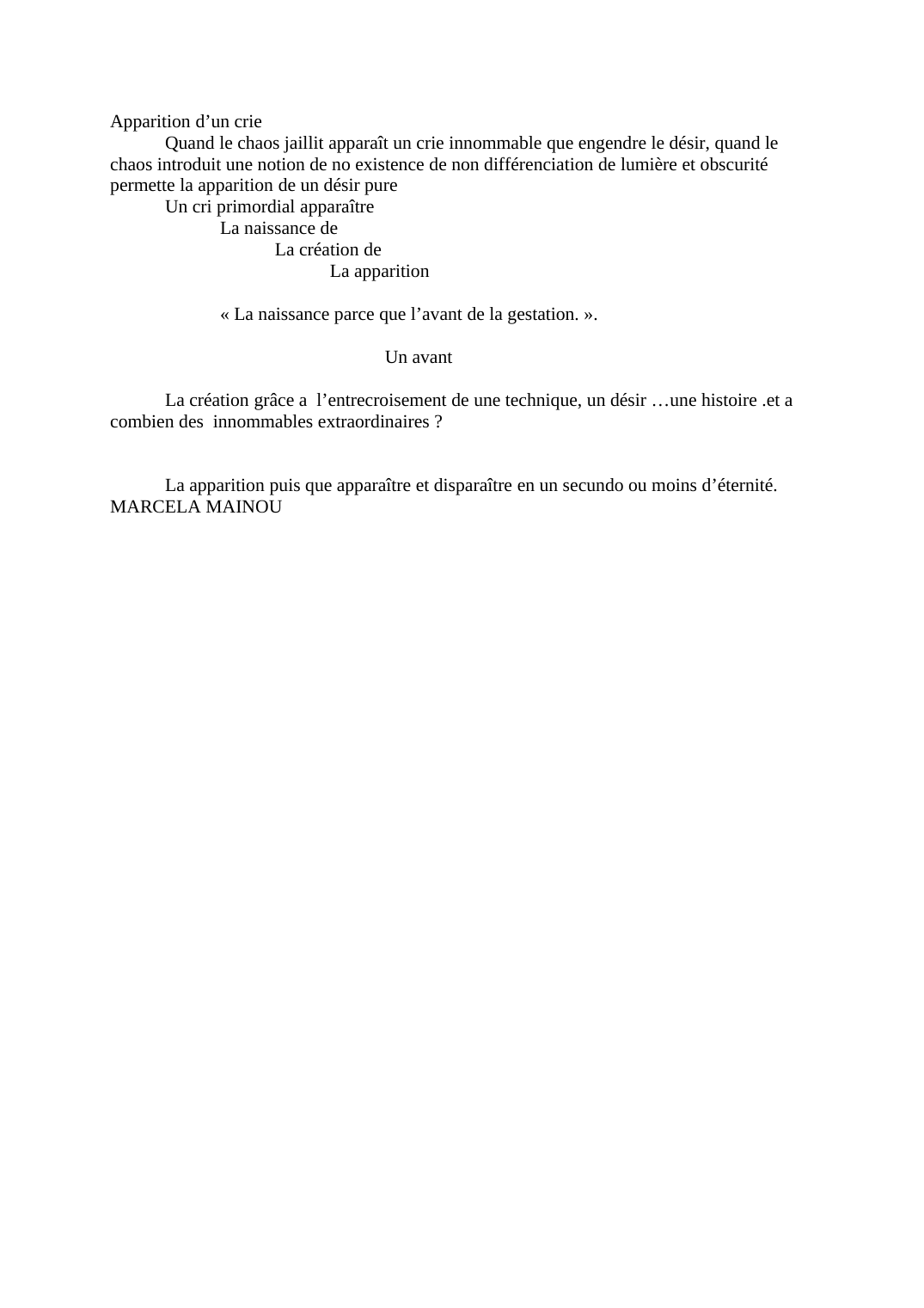 Prévisualisation du document APARITION