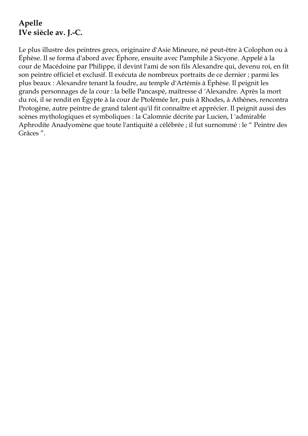 Prévisualisation du document ApelleIVe siècle av.