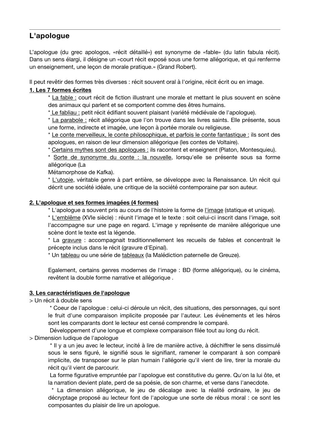 Prévisualisation du document Apologue: formes et caractéristiques