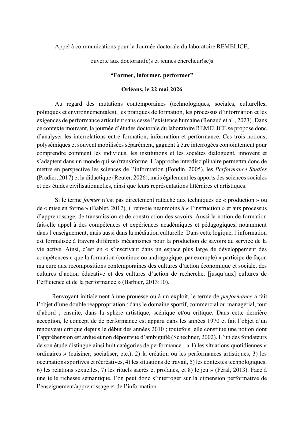 Prévisualisation du document Appel à communications