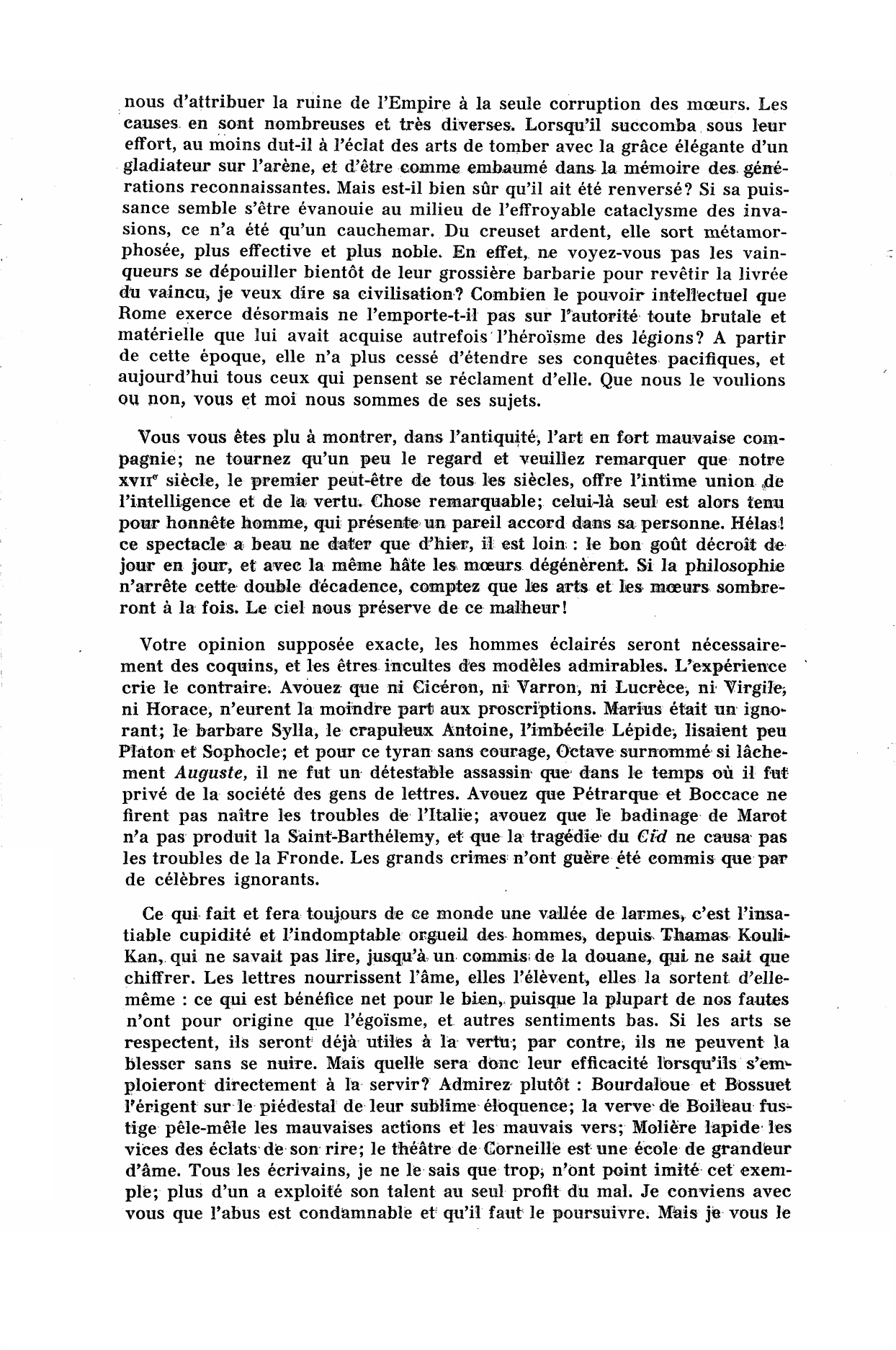 Prévisualisation du document Après avoir lu le discours de Rousseau, couronné par l'Académie de Dijon (1755), Voltaire écrit à Jean-Jacques pour combattre sa thèse.