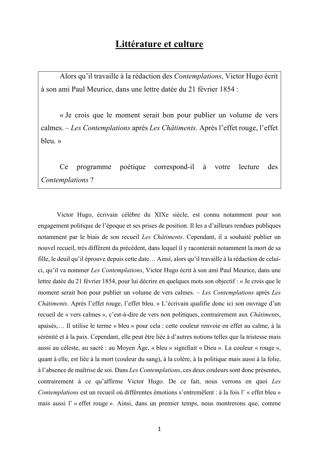 Prévisualisation du document "Après l'effet rouge, l'effet bleu", Les Contemplations de Victor Hugo
