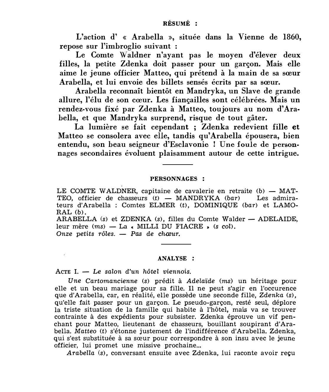 Prévisualisation du document ARABELLA de Richard Strauss (résumé & analyse)