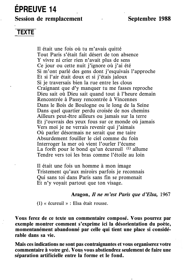Prévisualisation du document Aragon, Il ne m'est Paris que d'Elssa, 1967
