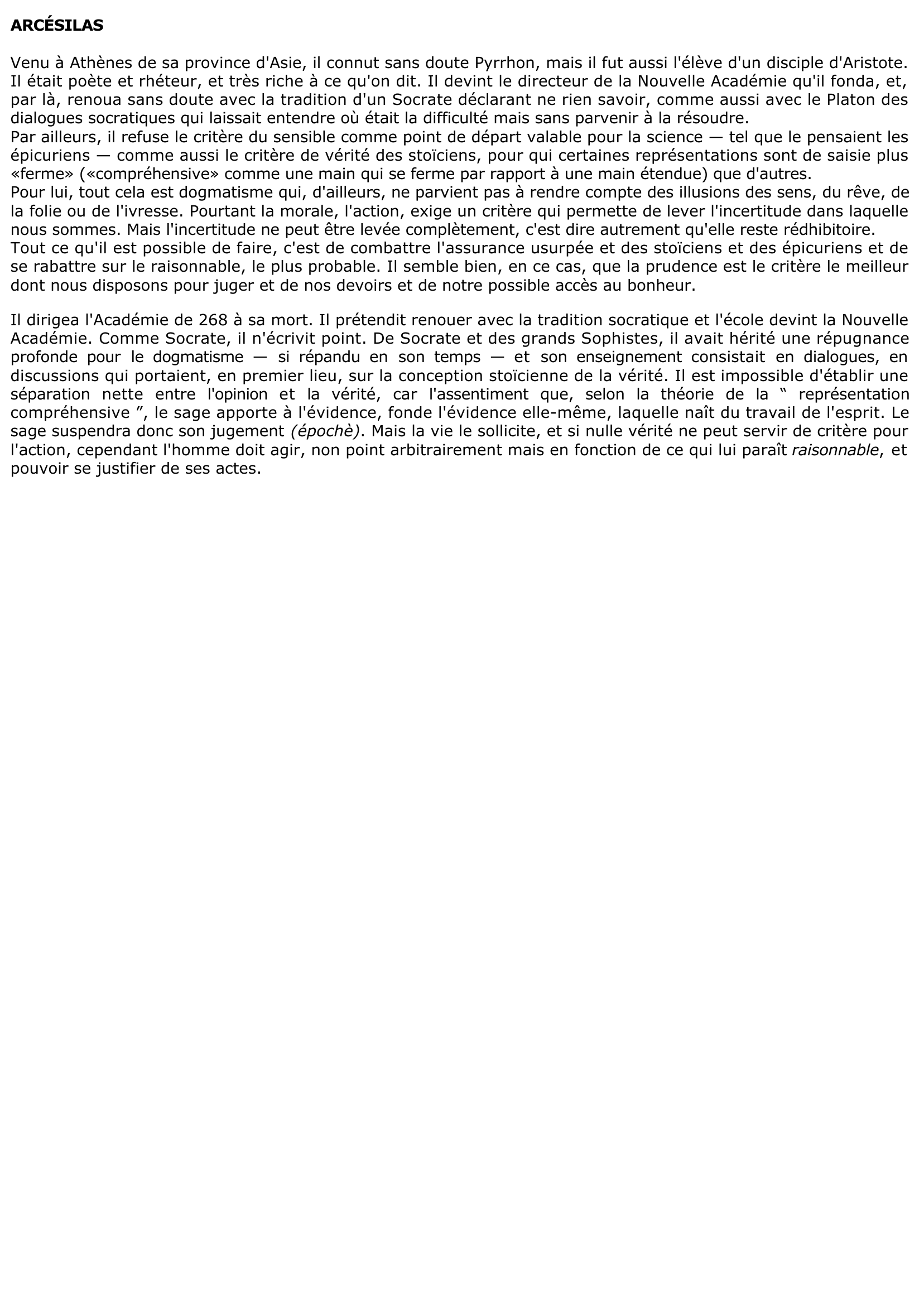 Prévisualisation du document ARCÉSILAS