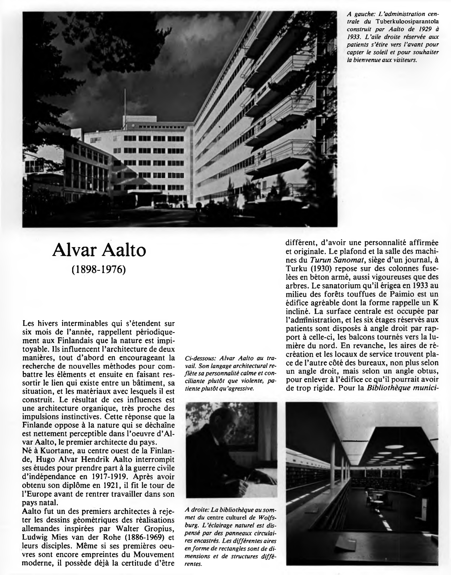 Prévisualisation du document ARCHITECTURE: Alvar Aalto