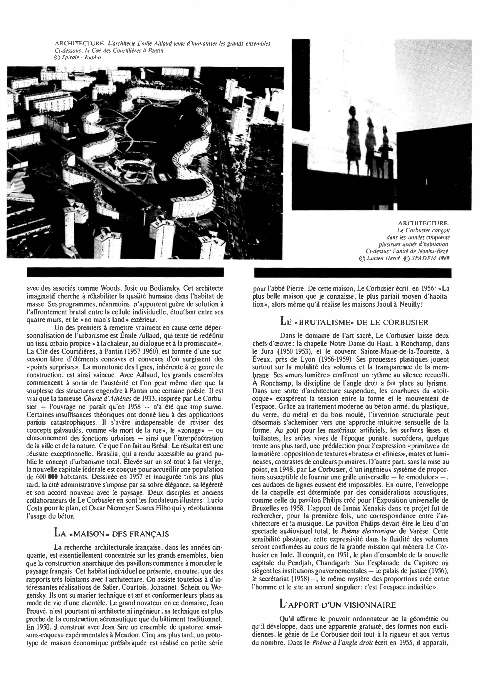 Prévisualisation du document ARCHITECTURE de 1950 à 1959: AUTOUR DE Le corbusier