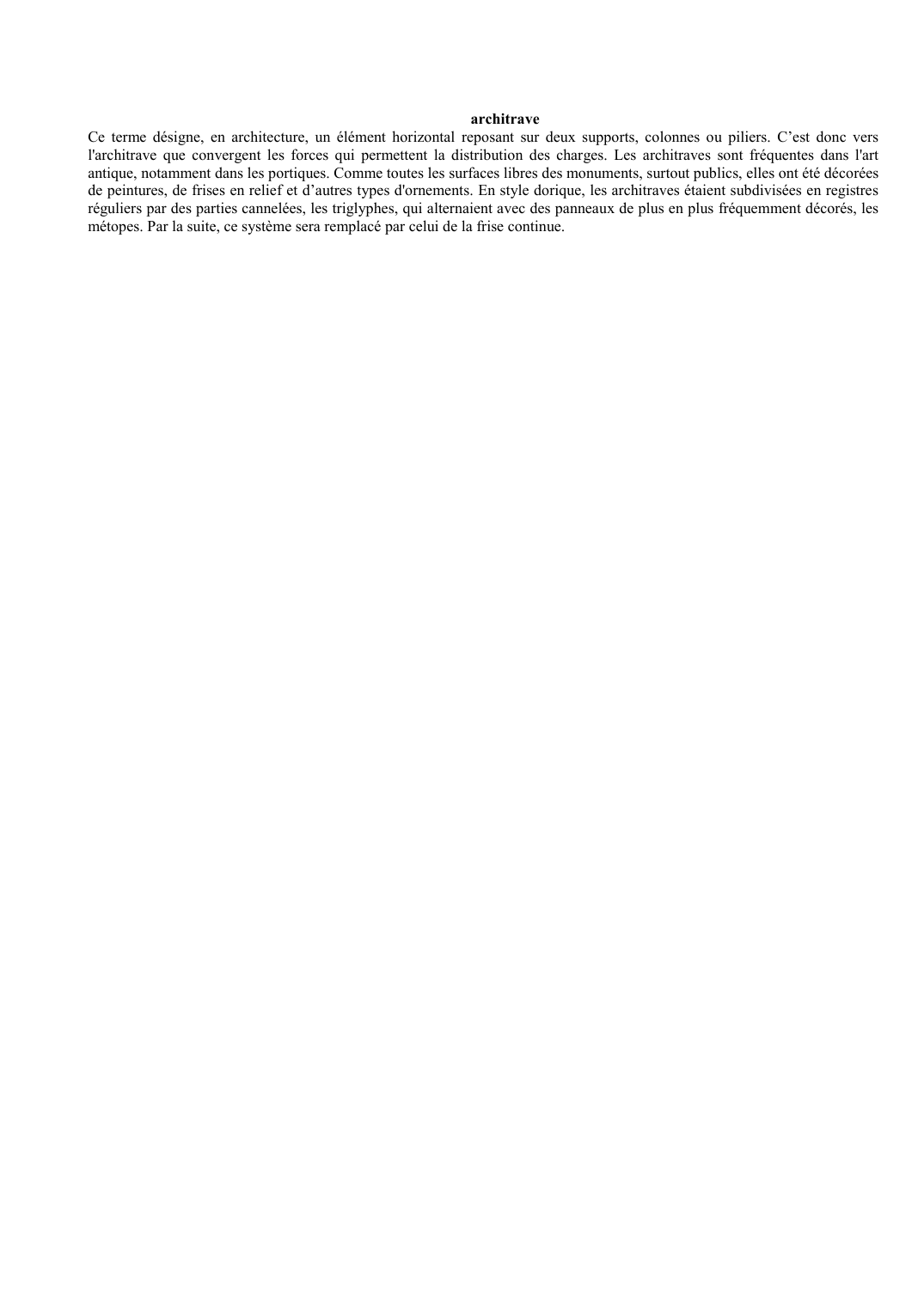 Prévisualisation du document architrave
