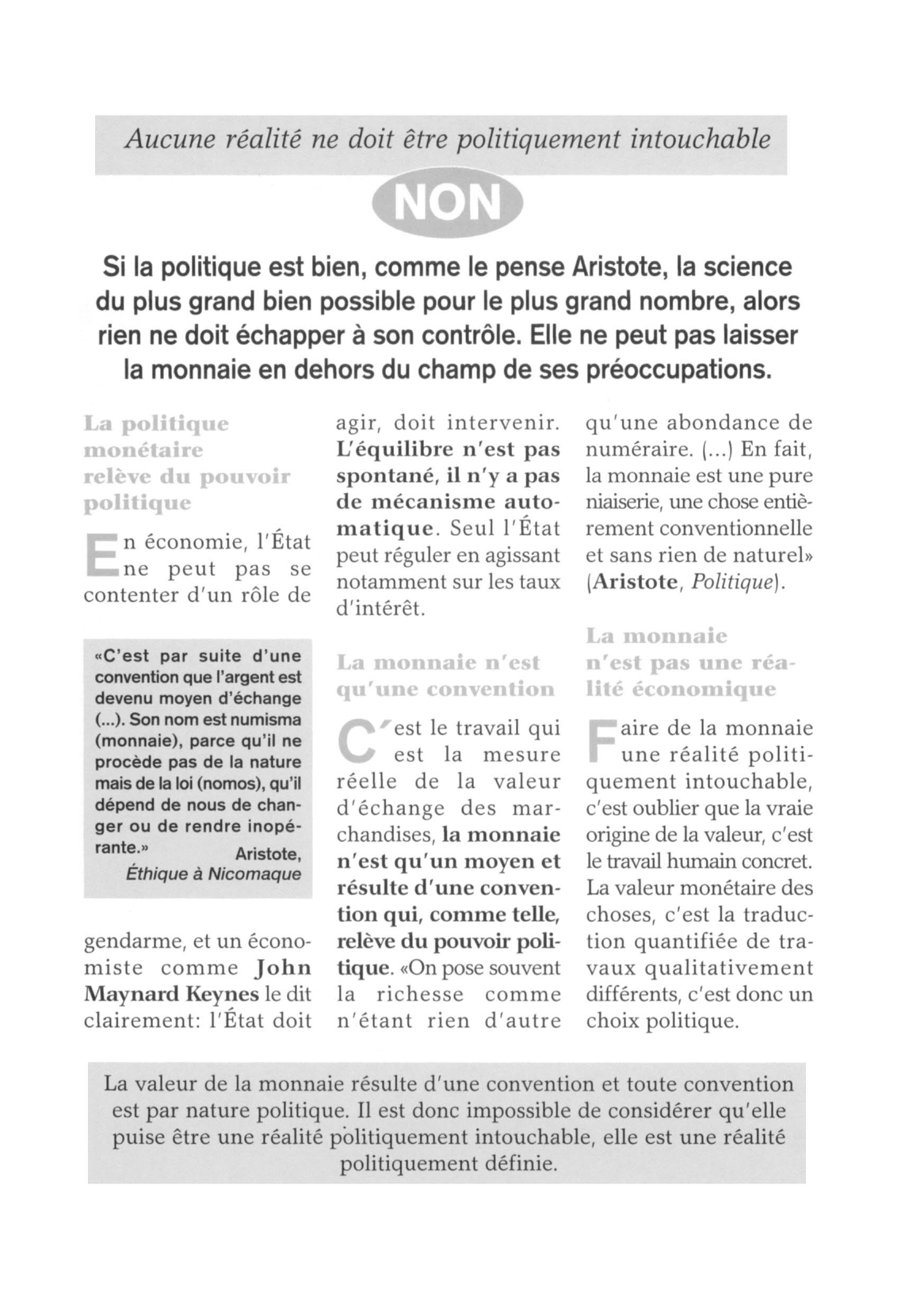 Prévisualisation du document Argent et politique