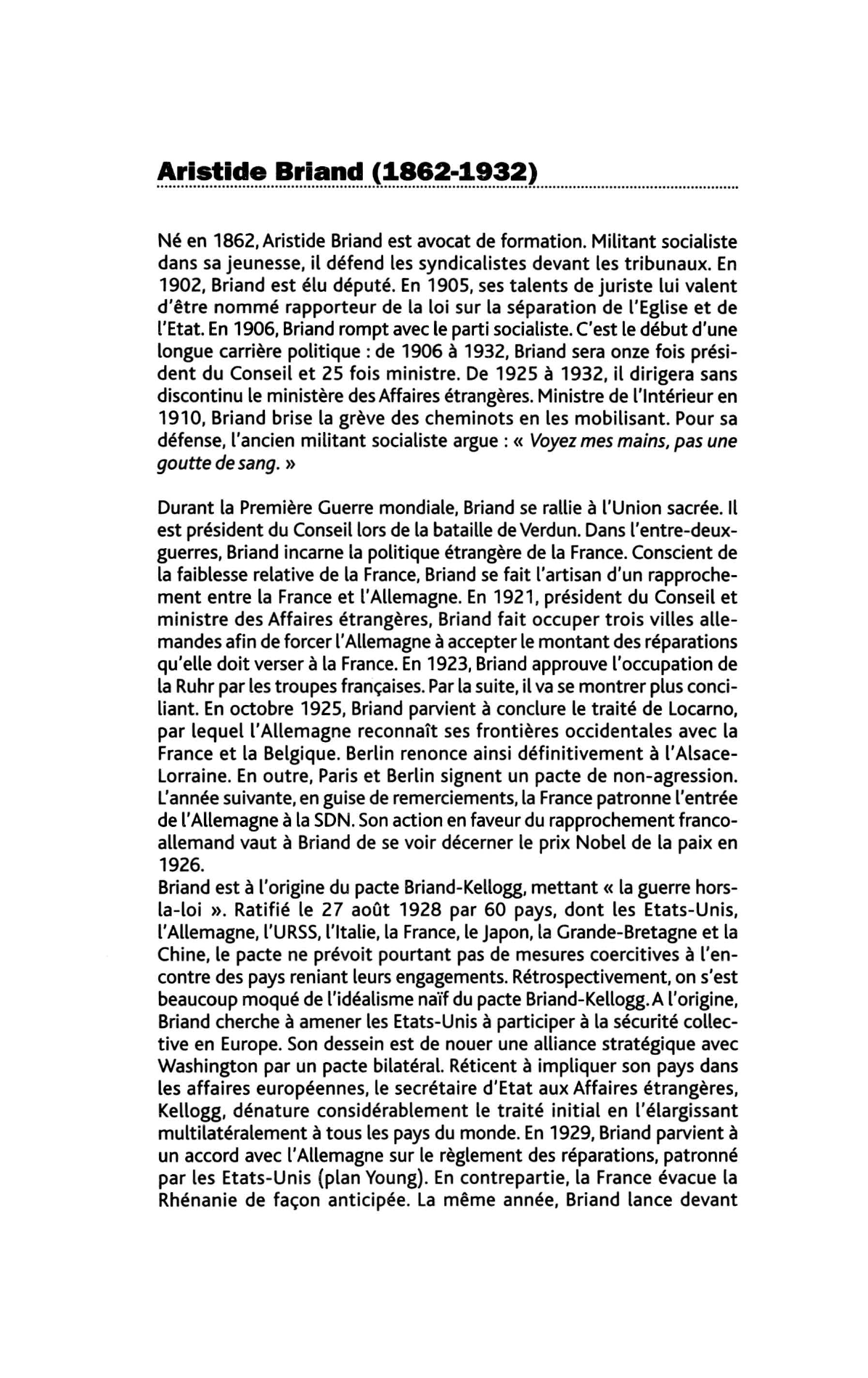 Prévisualisation du document Aristide Briand