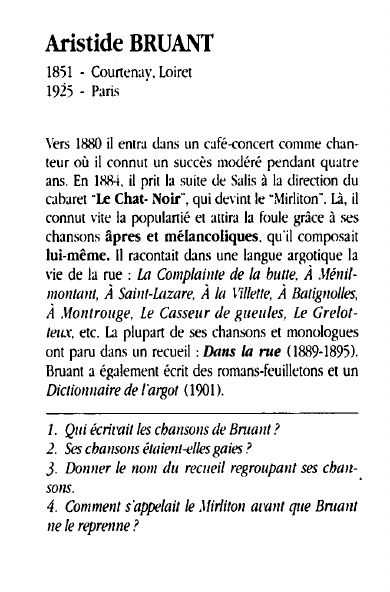Prévisualisation du document Aristide BRUANT