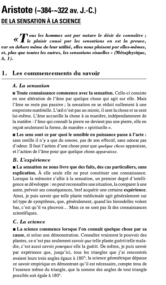 Prévisualisation du document Aristote (~384-~322 av. J.-C.)
DE LA SENSATION...